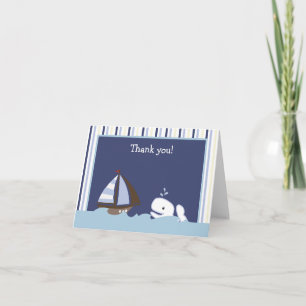 Cartão De Agradecimento AHOY MATE White Whale Folded Thank you note