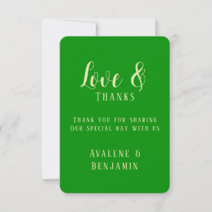 Cartão De Agradecimento Aipos Elegantes e Casamento Verde Florestal