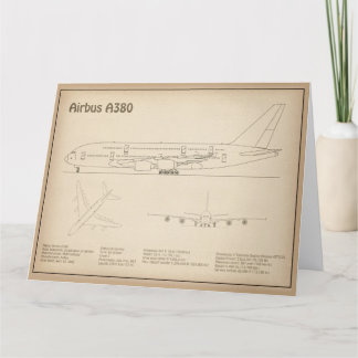 Cartão De Agradecimento Airbus a380 - Planos de desenho do avião Blueprint