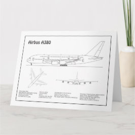 Cartão De Agradecimento Airbus a380 - Planos de desenho do avião Blueprint