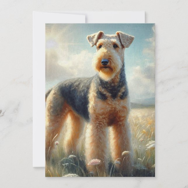 Cartão De Agradecimento Airedale Terrier (Frente)