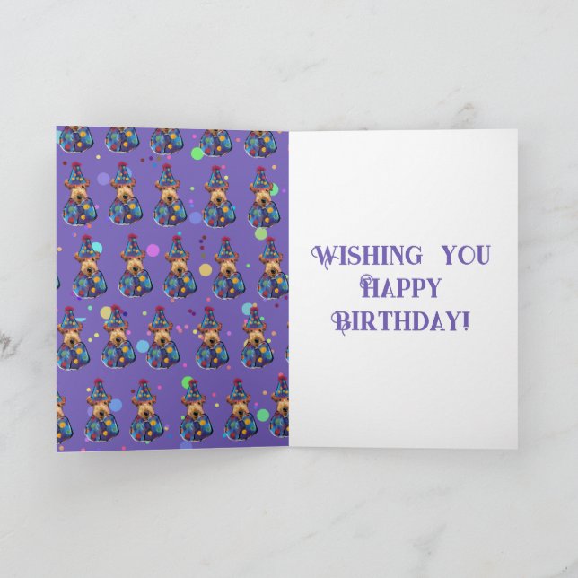 Cartão De Agradecimento Airedale Terrier (Interior)