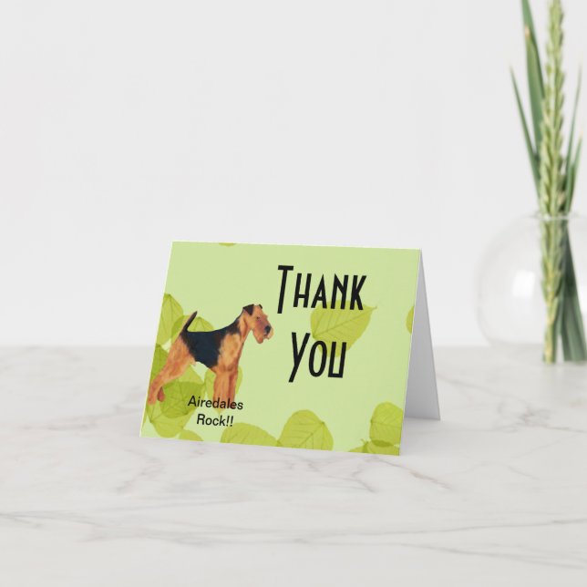 Cartão De Agradecimento Airedale Terrier ~ Green Deixa Design (Frente)