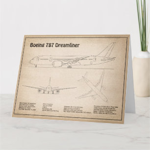 Cartão De Agradecimento Airliner 787 - Planos de desenho de projeto de avi