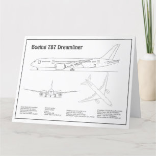 Cartão De Agradecimento Airliner 787 - Planos de desenho de projeto de avi
