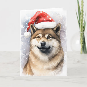 Cartão De Agradecimento Akita Dog Papais noeis de Natal Paws Festivos