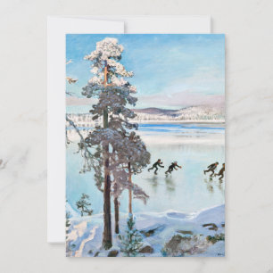 Cartão De Agradecimento Akseli Gallen-Kallela - Patinadores perto de Kalel