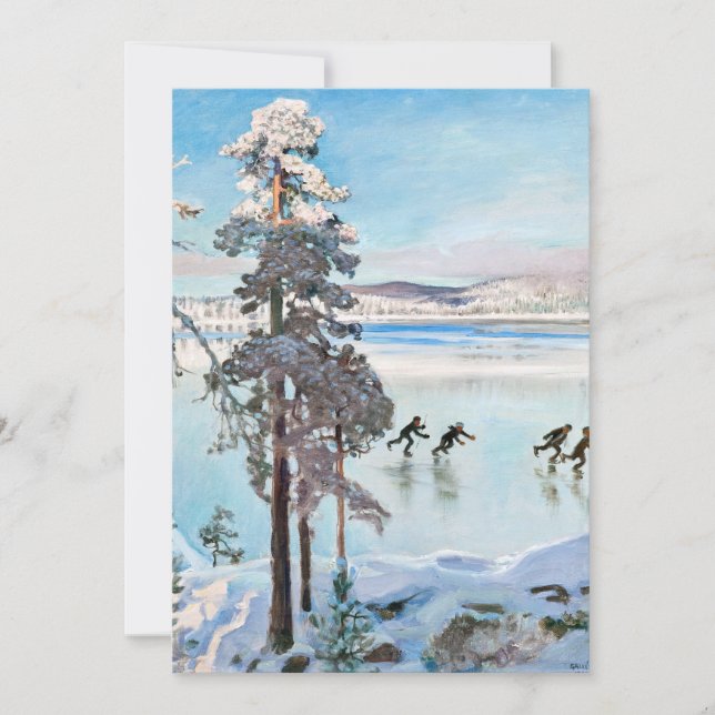 Cartão De Agradecimento Akseli Gallen-Kallela - Patinadores perto de Kalel (Frente)