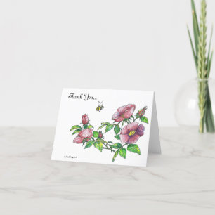 Cartão De Agradecimento Alaska Sitka Rosa Watercolor