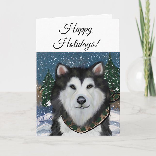 Cartão De Agradecimento Alaskan Malamute (Frente)