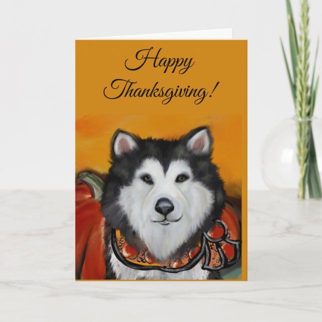 Cartão De Agradecimento Alaskan Malamute (Frente)