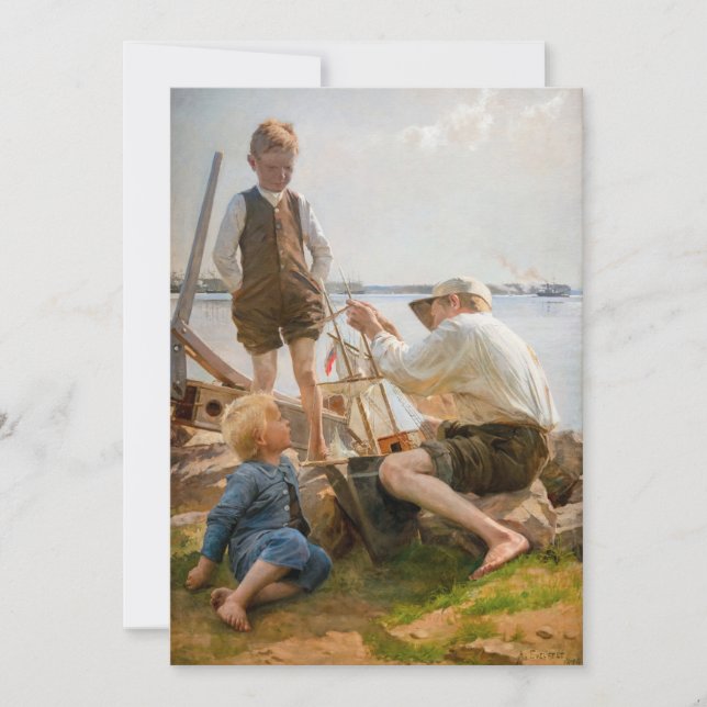 Cartão De Agradecimento Albert Edelfelt - Estaleiros (Frente)