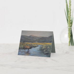 Cartão De Agradecimento Alce Dourado 4" x 5.6" Aniversário/