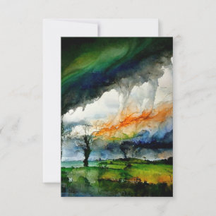 Cartão De Agradecimento Alcohol Ink Digital Art Rainstorm Rainbow