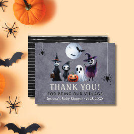 Cartão De Agradecimento Aldeia Halloween do Chá de fraldas Assombrado