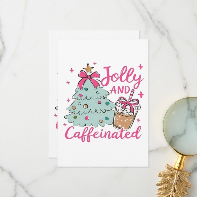 Cartão De Agradecimento Alegre e Cafeinado (Frente/Verso In Situ)