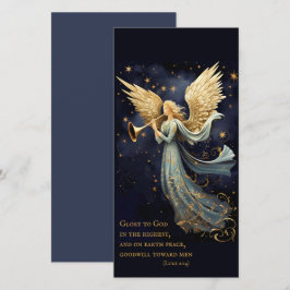 Cartão De Agradecimento Alegria Celestial no Livro de Natal do Angel Azul