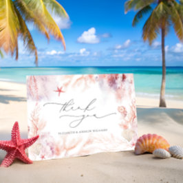 Cartão De Agradecimento Algas marinhas subaquáticas | Seashell Wedding