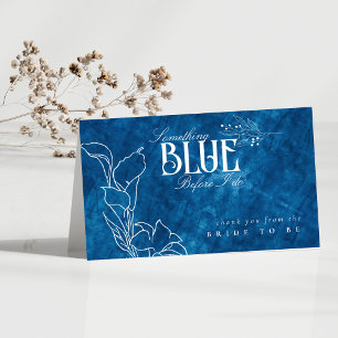 Cartão De Agradecimento Algo Azul Antes de Eu Fazer Floral Obrigado