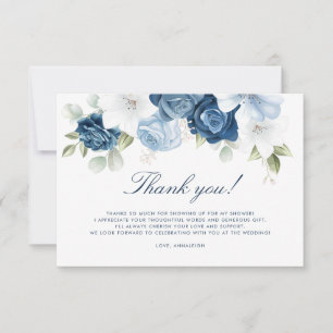 Cartão De Agradecimento Algo Azul Antes que Eu Faça Azul Poeirento Floral