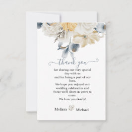 Cartão De Agradecimento ALGO BLUE Floral Wedding