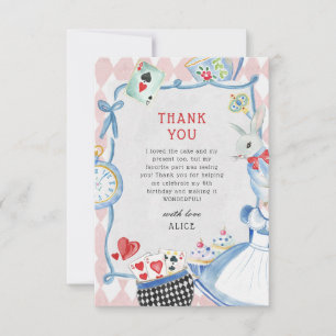 Cartão De Agradecimento Alice no País das Maravilhas