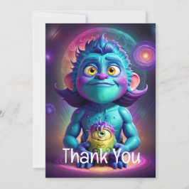 Cartão De Agradecimento Alienígena do Espaço & Amigo