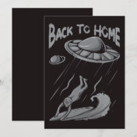 alienígena ufo surfing ilustrando com retorno ao h