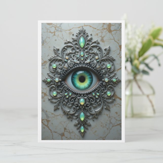 Cartão De Agradecimento All Seeing Eye Brooch Card (Em pé/Frente)