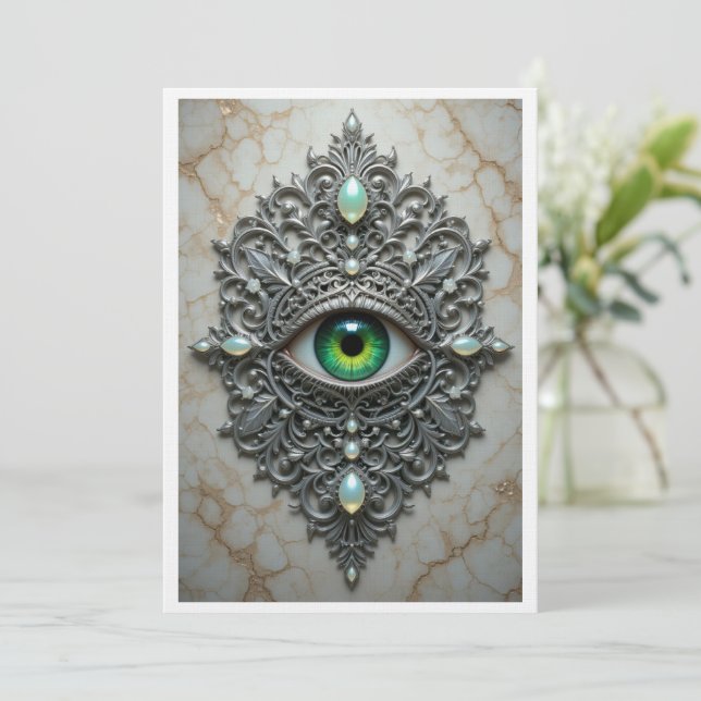 Cartão De Agradecimento All Seeing Eye Brooch Card (Em pé/Frente)