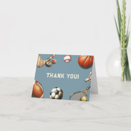 Cartão De Agradecimento All Star Sports Boys Teens Birthday Thank You Card