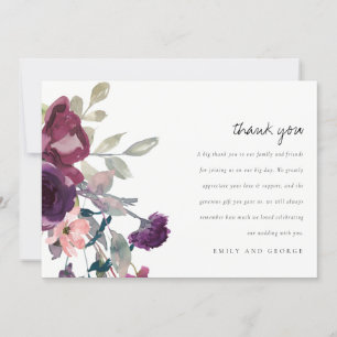 CARTÃO DE AGRADECIMENTO ALMA FLORAL DE COR DA ÁGUA LÍLAC MÚSICA MÁXIMA