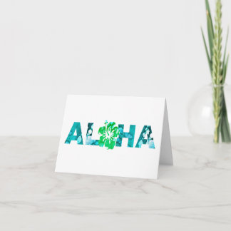 Cartão De Agradecimento Aloha Havaí Batik Hibisco Ilhas Tropicais Verdes