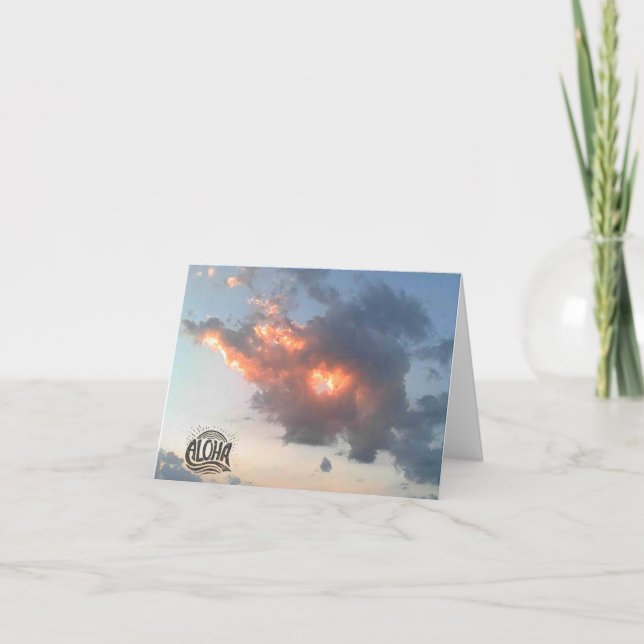 Cartão De Agradecimento Aloha Sunset Blank Greeting Card (Frente)
