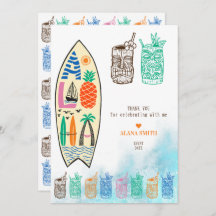 Aloha TIKI Surfboard Tropical Luau Partido Havaian