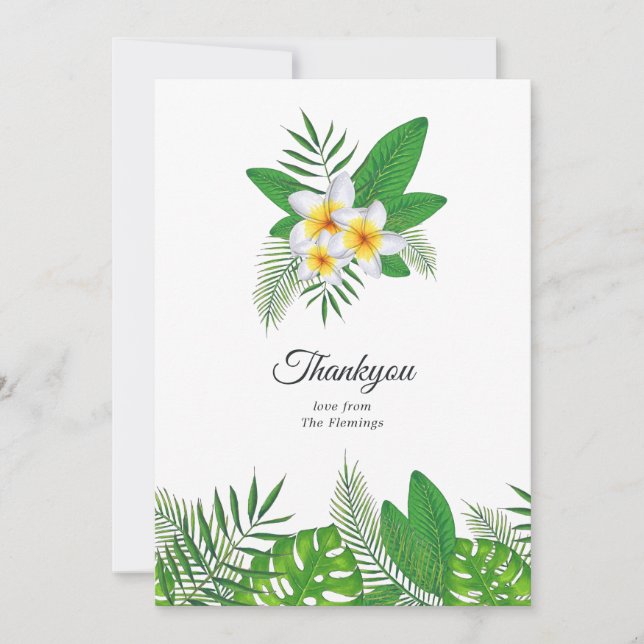 Cartão De Agradecimento Aloha Tropical Luau Beach Wedding (Frente)