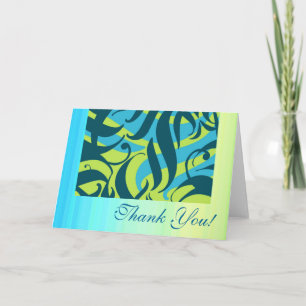 Cartão De Agradecimento Aloha You, lime aqua splash, Thank You Cards