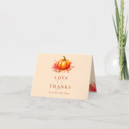 Cartão De Agradecimento Alojamentos De Casamento Botânico De Abóbora