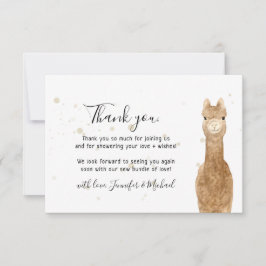 Cartão De Agradecimento Alpaca Lhama Rustica Obrigado