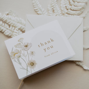 Cartão De Agradecimento ALYSSA Floral Bloom Summer Boho Chá de fraldas