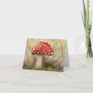 Cartão De Agradecimento Amanita Muscaria Fly Agaric Aquarela Cogumelo 