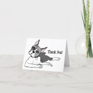 Cartão De Agradecimento Amante Boston Terrier do cão