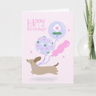 Cartão De Agradecimento Amante de Dachshund Feliz Aniversário Cachorrinho