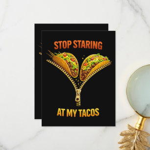 Cartão De Agradecimento Amante de Taco Engraçado Pare de Olhar