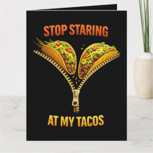 Cartão De Agradecimento Amante de Taco Engraçado Pare de Olhar