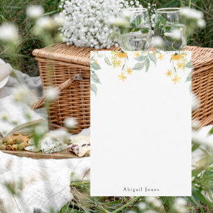 Cartão De Agradecimento Amarelo Amarelo Floral Personalizado Branco