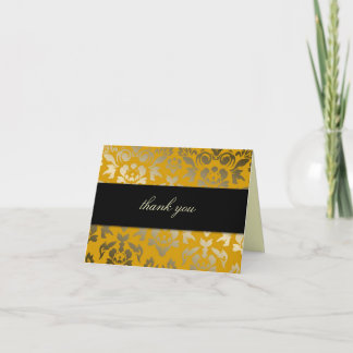 Cartão De Agradecimento amarelo do ouro do damasco 311-Ladonna