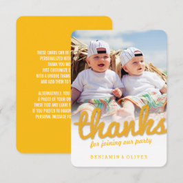 Cartão De Agradecimento AmareloNegrito Diversão Esboço Obrigado Gêmeos Ani