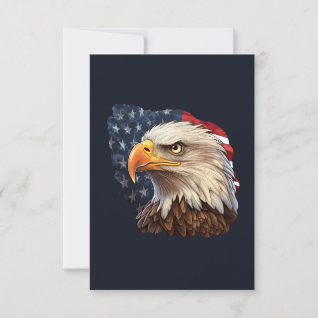 Cartão De Agradecimento American Flag Bald Eagle (Frente)