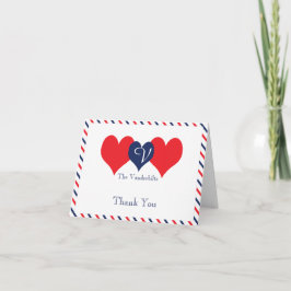 Cartão De Agradecimento Americana Corações Casamento Obrigado